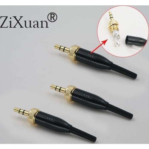3PCS DIY 3.5mm 1/8" black Metal Shell For Pro Sony Sennheiser Microphone Spare Plug adapter Stereo Screw Lock Connector