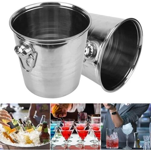 5L Stainless Steel For KTV Bar Kitchen Party Barware Ice Cube Maker Wine Beer Cooler Bucket Champagne Wine Beer Bucket