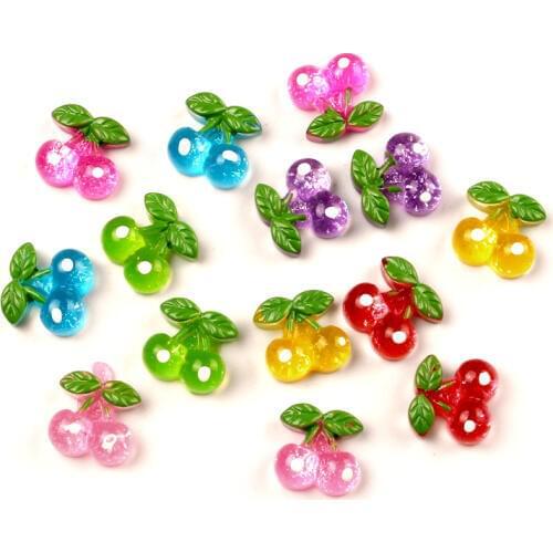 50Pcs Mixed Resin Cherry Cabochon Flatback Embellishments Decoration Crafts Embellishments For Scrapbooking Diy Accessories 2021