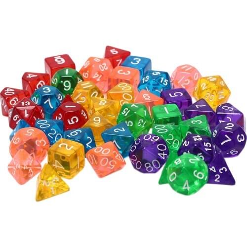 7pcs/set Creative Game Dice D&D Colorful Multicolor Dice Mixed