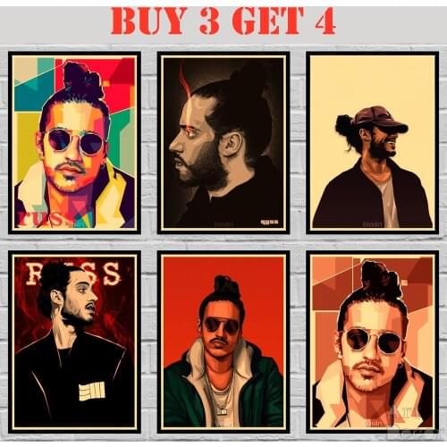 Rapper Russ Kraft paper Poster Singer Painting Abstract Fancy Wall Sticker 42X30cm