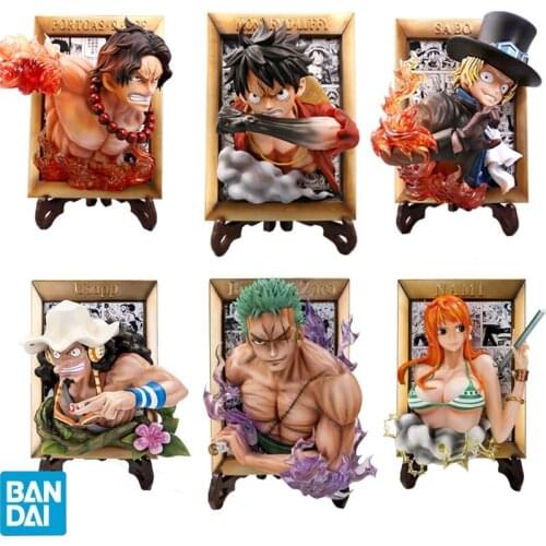Bandai 3d Anime One Piece Figure Ace Luffy Roronoa Zoro Pvc Refrigerator Magnet Action Toys Collectible Decoration Accessories