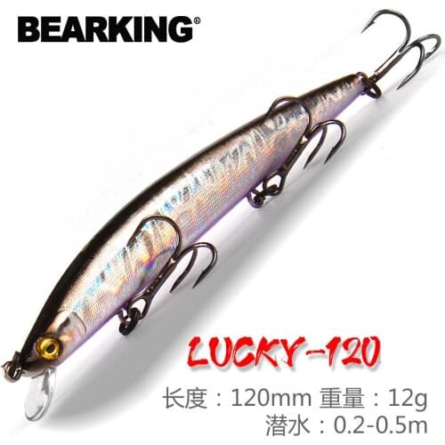 BEARKING 12cm 12g Crankbait Fishing Lure Artificial Crank Hard Bait Slim Minnow Fishing Wobblers Fish Lures