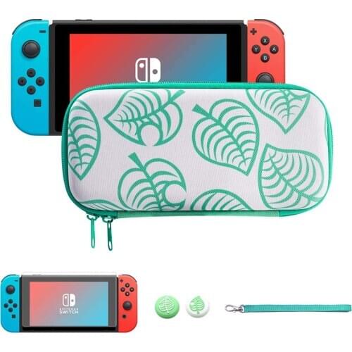 For Nintendo Switch Carrying Case Protective Portable Hard Shell Storage for Leaf Crossing NS Console with 8 Game Card Slots