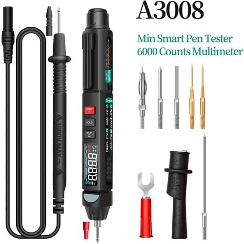 ANENG A3008 Digital Multimeter Auto Intelligent Sensor Pen Tester 6000 Counts NonContact Voltage Meter Multimetre Tester