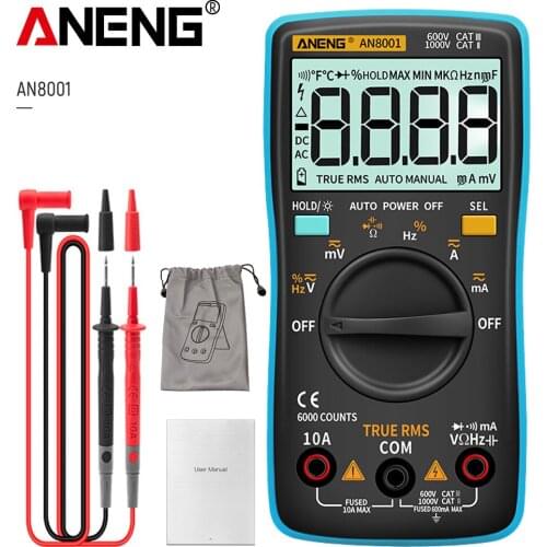 ANENG AN8001 Digital Multimeter Profesional 6000 Counts Capacitor Tester EsrMeter Voltage Multitester Universal Meter Tester