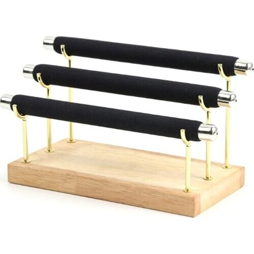 Wooden Jewelry Display Stand Ring Holder T-Bar Display Bracelets Anklets Jewelry Display Stand Packaging Jewelry Tool