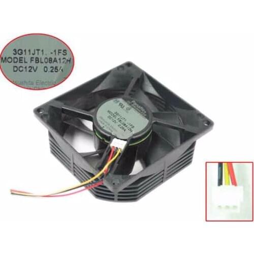 FBL08A12H DC 12V 0.25A 3-Wire 80x80x25mm Server Cooling Fan