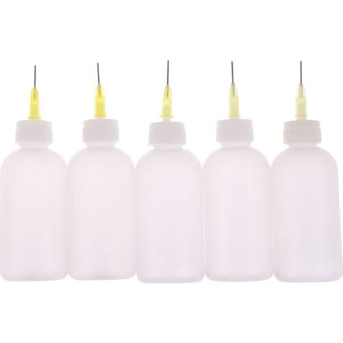 New 50ml Transparent Plastic Needle Bottles Glue Dispenser Clear Liquid Dropper Bottle for Rosin Solder Flux Paste Bottle 1Pcs