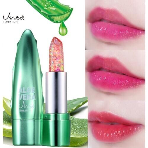 Angel diamond glitter temperature color change lipstick long lasting moisturizing lip balm Aloe Vera Jelly Lipstick HF089