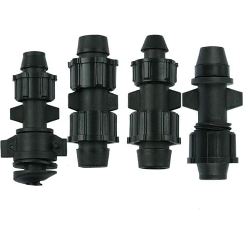 5pcs 16mm Drip Irrigation with Lock Mother Direct Double Lock Mother Direct Joint Drip Tube Joint Drip Irrigation Tube Fittings