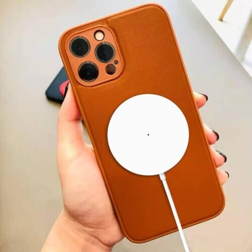 Leather Luxury Case MagSafe Card Holder For IPhone 12 mini Pro Max 11 Pro Max Original New popular wireless charging Color Cover