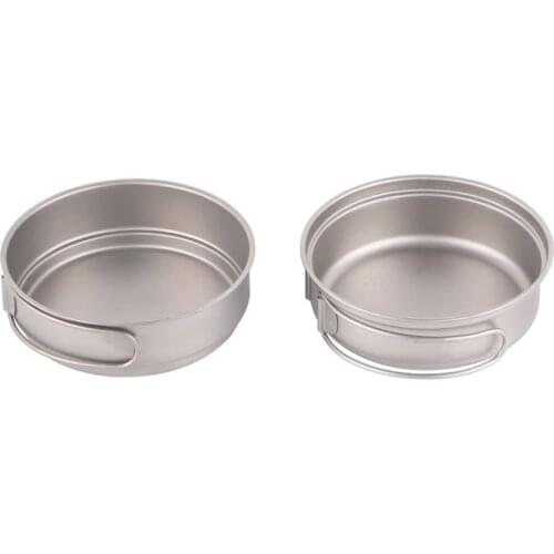 Lixada Ultralight Titanium Frypan Outdoor Camping Hiking Backpacking Cooking Frying Pan with Foldable Handles