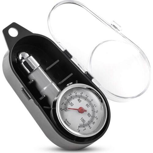 Small Tire Pressure Gauge 10-100PSI, Accurate Mechanical Zinc Alloy Air Gage for Motorcycles,Cars,SUV ATV
