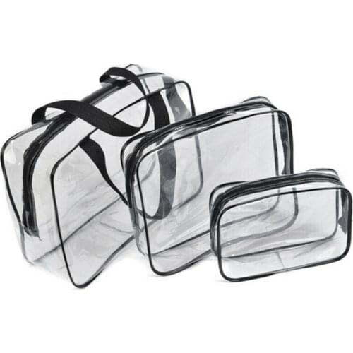 Fashion Women Men Travel Cosmetic Skin Care Organizer PVC Transparent Makeup Bag