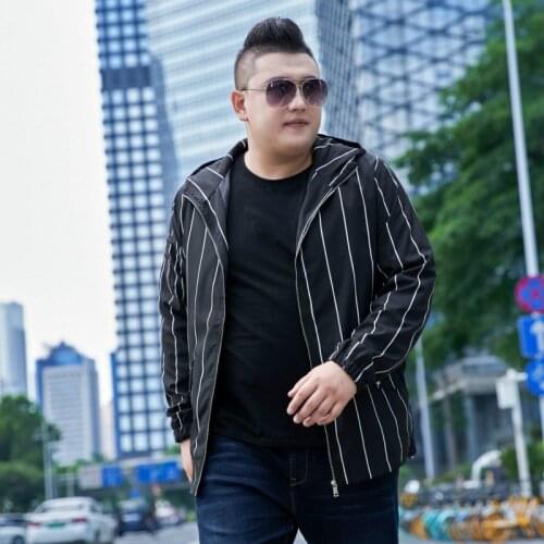 European Station Mens Jacket Plus Fat Plus Size Loose Casual Trendy Windbreaker