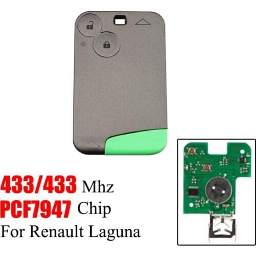 New Type 2 Buttons Smart Remote Key PCF7947 Chip 433 Mhz Smart Card Remote Fob For Renault for Lagu-na Espace 2001 To 2006