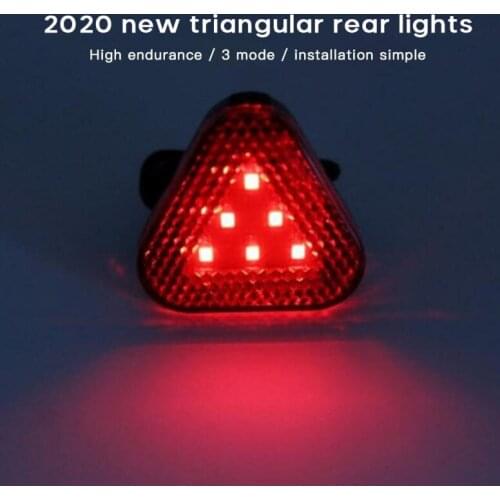New Triangle Bicycle Tail Light Mountain Bike Waterproof Headlight Outdoor Bike Helmet Lamp Safety LED Warning Light