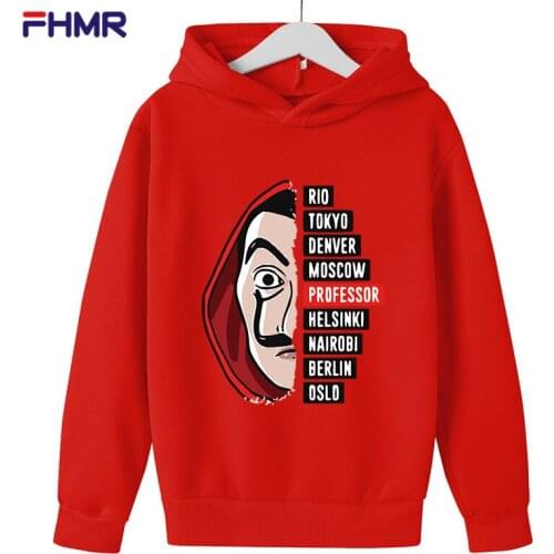 Autumn New Hooded Games Sweatshirts House of Paper Money Heist La Casa De Papel Hoodies For boy girl Game Jacke clothes for teen