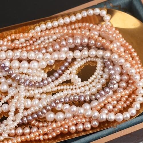 Free shipping 3A Round shape natural Cultured Freshwater Pearl 3mm-10mm different size Pearl strand pearl necklace jewelry