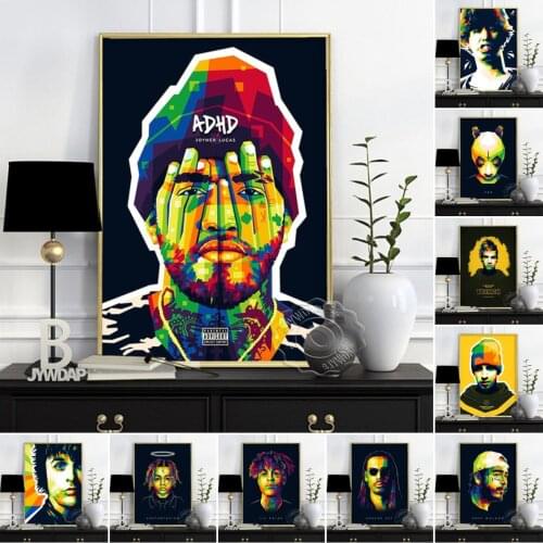 Rapper CRO RIN Lil Skies Poster, Twenty One Pilots Poster, Josh Dun Art Prints, Joyner Lucas Music Poster, XXXTentacion Bar Club