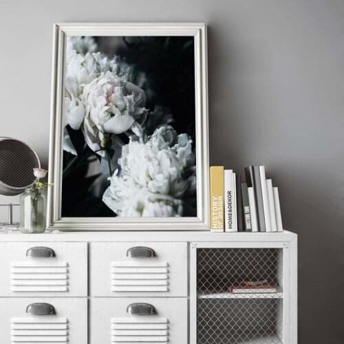 Flower Poster Black And White Peony Canvas Painting Nordic Posters And Prints Modern Wall Art Picture For Living Room