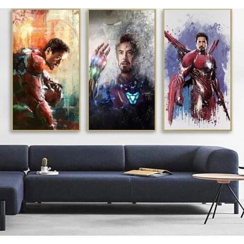 Superhero Iron Man Avengers Poster Canvas Painting Art Picture for Childrens Room Home Decoration Birthday Gift