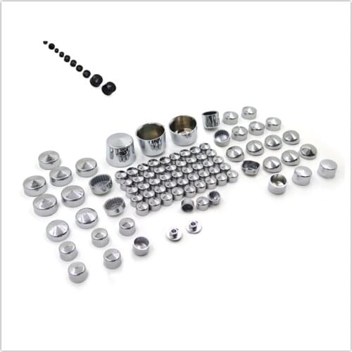 Aftermarket free shipping motorcycle parts 87pc Black Bolt Cap Dress For 00-06 Harley Softail Engine & Misc Bolt Nut Cover chrom