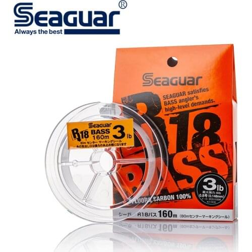 Seaguar R18 BASS160m Fishing Line 0.8-10 Bass Carp Fishing Accessories Fluorocarbon Carbon Fiber Monofilament Wire Leader Line
