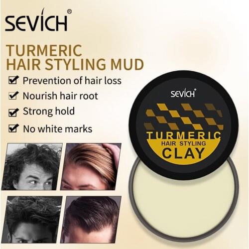 Sevich 80g Anti-Hair Loss Turmeric Protection Hair Styling Clay Natural Strong Hold & Moisturizing Tea Tree Hair Clay