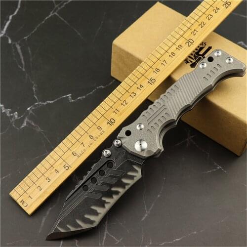 T-1 series outdoor camping heavy manual tactical folding knife z-wear tool steel A8 blade TC4 titanium alloy handle EDC knife