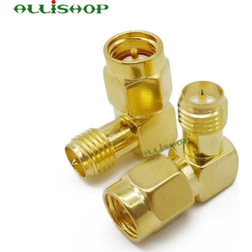 SMA Male to RP SMA Female Connector 90 Degree Right Angle SMA Plug to RP SMA Jack Plug Adapter Screw the Needle RF Adapter