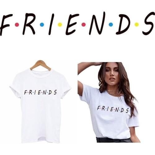 New Arriveal Friends letter Iron-on Patch DIY Sticker Heat Transfer Washable A-Level badges for Clothes T-shirt Home Decor