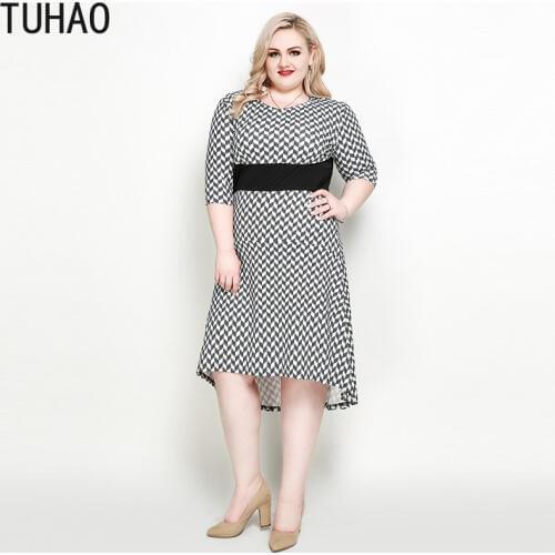 TUHAO Plus Size 7XL 6XL 5XL Ladies Office Lady Dress Women Elegant Party Dress Big Sizes Long Sexy Dresses RL