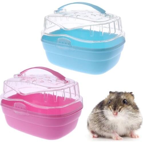 Hamster Cage Pet Outdoor Carrier Portable Small Animal Guinea Pig Ventilation window Go Out Box