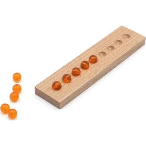 Montessori Teaching Aids 10pcs Golden Beads Wooden Toy Math Learning Decimal System Preschool Baby Toy For Children L1463H