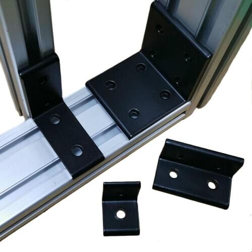 1pc 2020 3030 4040 6060 8080 Black Brackets Corner fitting angle aluminum L Connector for Connector Aluminium Profile CNC Router