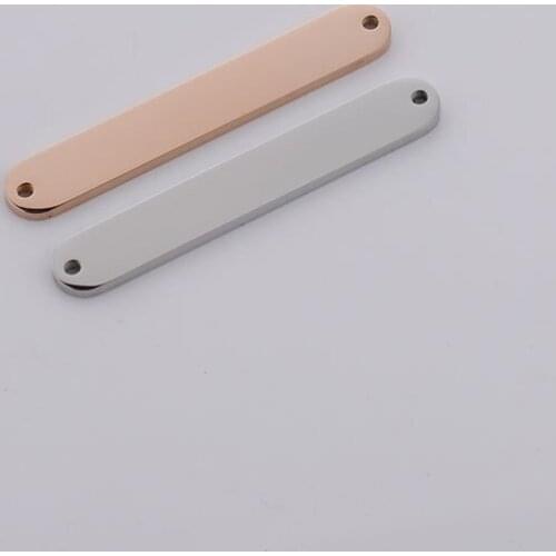 30pc 6*40mm Rose Gold Color Stainless Steel Mirror polish Blank Bar Charm for Fashion Jewelry Making DIY Handmade Craft