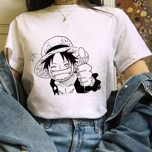 One Piece Luffy T Shirts Anime Print Women Kawaii Cartoons Teens Short Sleeve T-shirt Casual Clothes Aesthetic Tee Shirt Femme