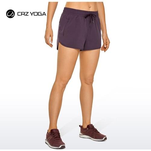 CRZ YOGA Womens Lightweight Stretch Quick Dry Sports Athletic Drawstring Shorts with Pockets - 2.5 inches