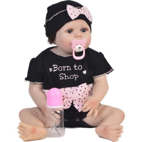 23inch Baby Girl Doll Full Silicone Vinyl baby infant photography Princess Baby lifelike Toy Doll For Childrens Day Gifts to