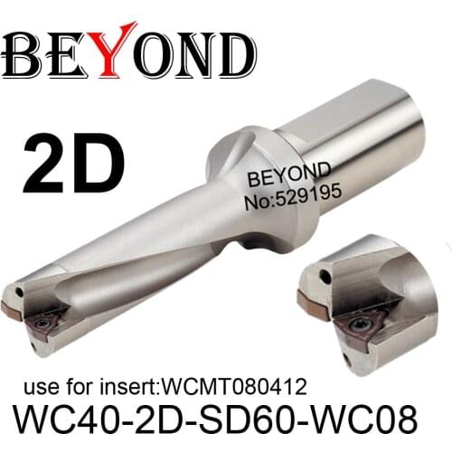 BEYOND WC 2D 60mm WC40-2D-SD60-WC08 U Drilling Drill Bit use Insert WCMT WCMT080412 Indexable Carbide Inserts Lathe CNC Tools