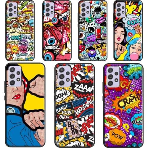 Anime Graffiti Sticker Fundas For Samsung A51 A71 A41 A31 A11 A21S A12 A32 A42 A52 A72 A02 A10 A20 S A50 A70 Case
