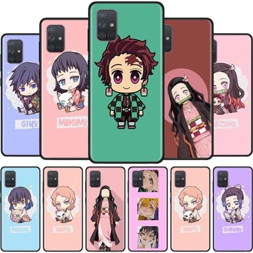 Anime Demon Slayer Kimetsu No Yaiba Case For Samsung Galaxy A51 A71 A02s A21s A31 A41 A11 A01 Black Silicone funda Phone Cover