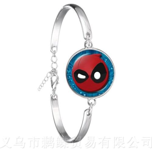 Deadpool Bracelet 18mm Round Glass Dome Handmade Fashion Chain Bangle Gift For Cartoon Lover