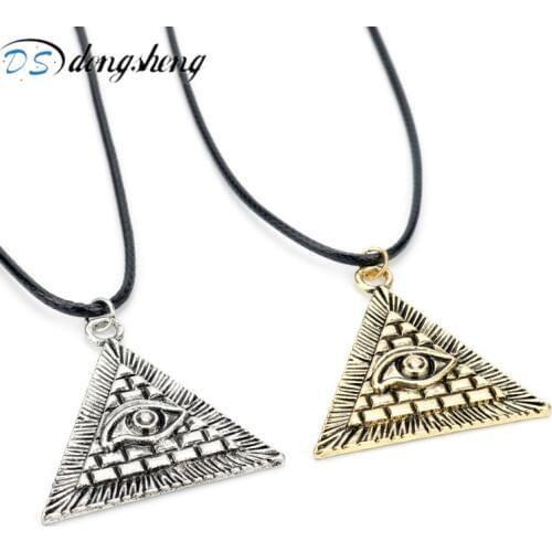 Dongsheng Newest Slavic Viking Jewelry Ancient Egyptian Pyramid Evil Charm Egypt Eye of God Yu-Gi-Oh Pendant Necklace for Men