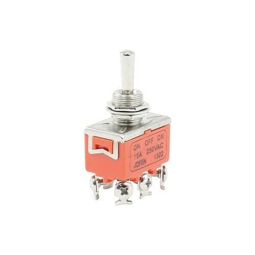 DPDT ON/OFF/ON 3 Positions 6 Screw Terminals Toggle Switch AC 250V 15A