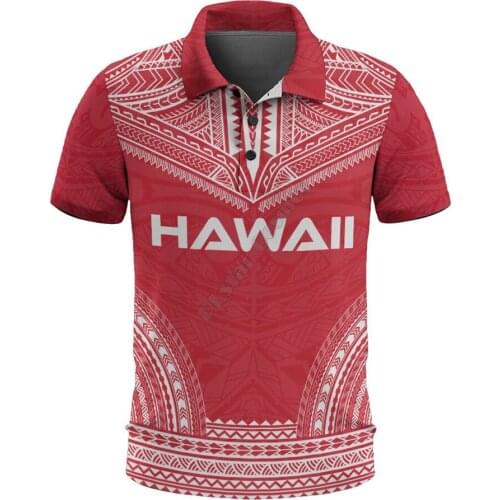 Hawaii Polo Shirt Hawaii Seal Polynesian Chief Tattoo Flag 3D Printed Polo Shirt Men for Women Short Sleeve Summer T-shirt