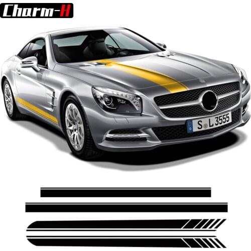 Edition 1 Styling Stripes Car Door Side Skirt Sticker Bonnet Rear Decal for For Mercedes Benz SL Class R230 R231 SL500 SL350 AMG