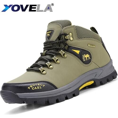 Leather Mens Sneakers Lace-up Man Outdoor Casual Shoes Thick Non-slip Male Shoes Hiking Work Shoes Zapatos Hombre Big Size 46